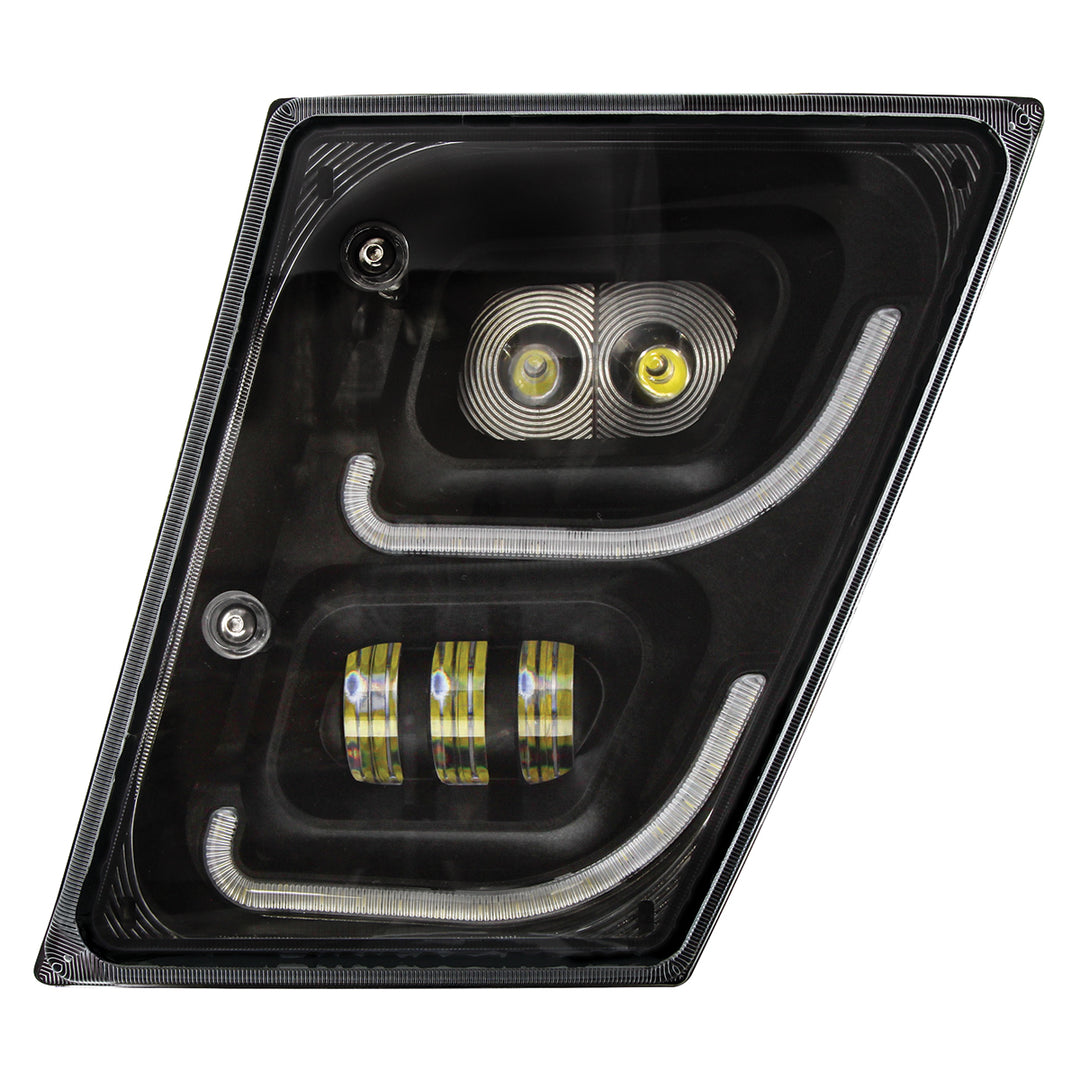 "Blackout" High Power LED Fog Light With LED DRL &amp; Position Light For 2003-2017 Volvo VN/VNL - Driver