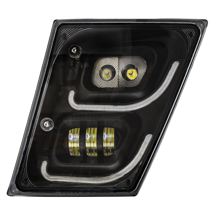 "Blackout" High Power LED Fog Light With LED DRL &amp; Position Light For 2003-2017 Volvo VN/VNL - Driver