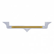 Chrome Hood Emblem Trim With 19 LED Reflector Light Bar For Kenworth - Amber LED/Amber Lens
