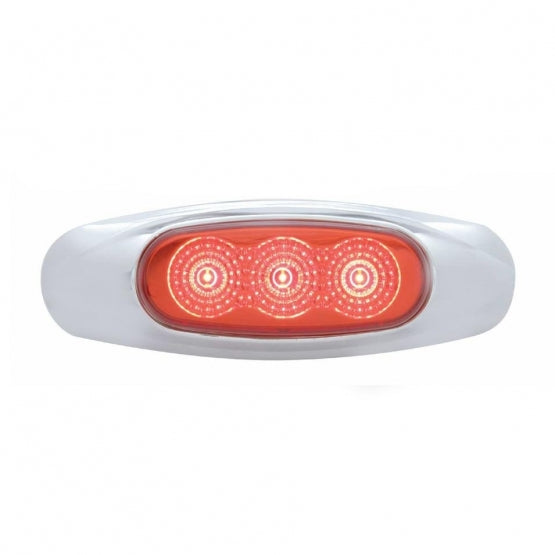 3 LED Reflector Light (Clearance/Marker) - Red LED/Red Lens