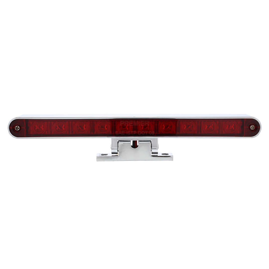 10 LED Split Function 3rd Brake Light With Chrome Swivel Pedestal Base - Red LED/Red Lens