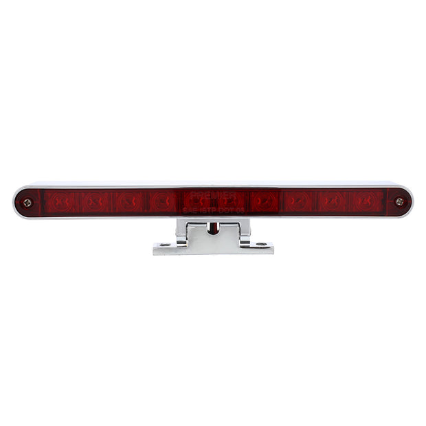 10 LED Split Function 3rd Brake Light With Chrome Swivel Pedestal Base - Red LED/Red Lens