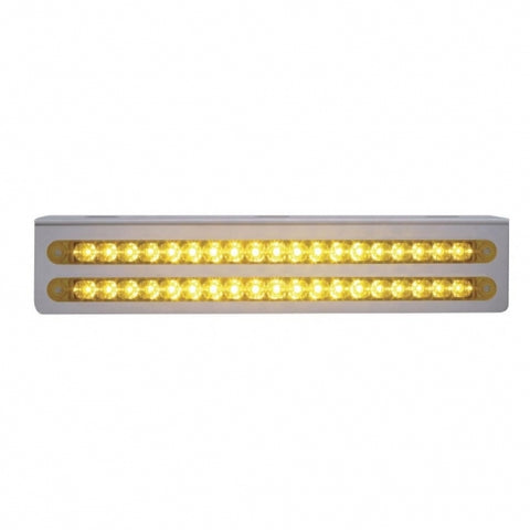 12-3/4" Stainless Light Bracket With 2X 19 LED 12" Light Bars - Amber LED/Amber Lens
