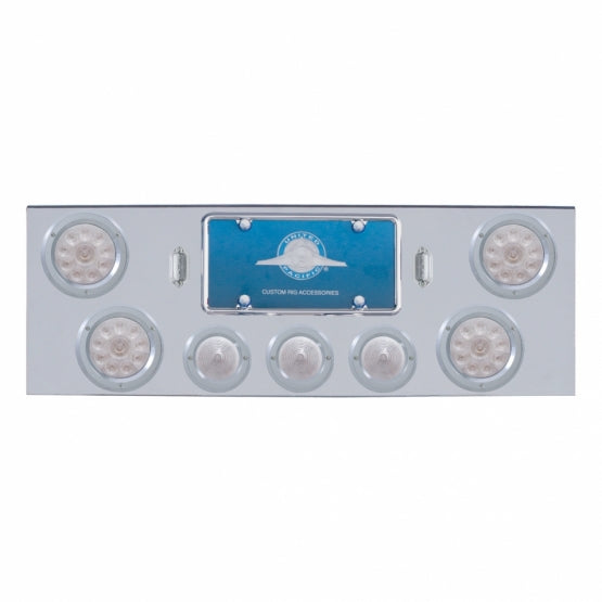 CR Rear Center Panel With 4X LED 4" Reflector Lights & 3X LED 2-1/2" Beehive Lights -Red LED/Clear Lens