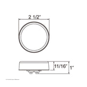 4 LED 2-1/2" Round Low Profile Light (Clearance/Marker) - Red LED/Red Lens