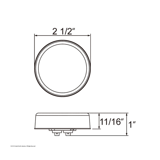 4 LED 2-1/2" Round Low Profile Light (Clearance/Marker) - Red LED/Red Lens