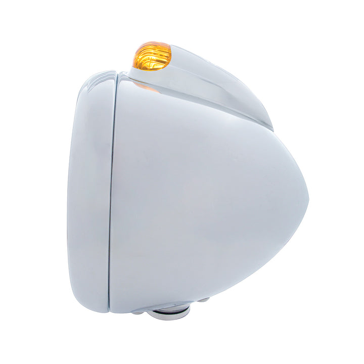 Stainless Steel Guide 682-C Headlight H4 With 6 Amber LED &amp; Dual Mode LED Signal-Amber Lens
