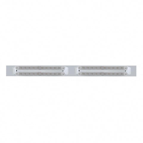 Chrome Top Mud Flap Plate With Four 10 LED 9" Light Bars - Amber LED/Clear Lens (Each)