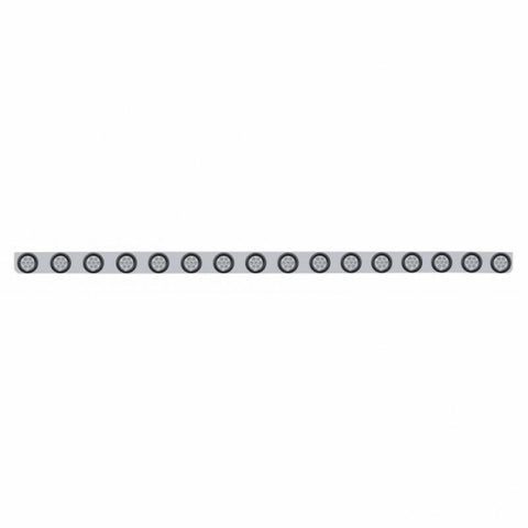 79-1/2" SS Bumper Light Bracket With 16X 7 LED 2" Reflector Light -Amber LED/Clear Lens