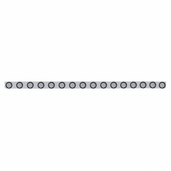 79-1/2" SS Bumper Light Bracket With 16X 7 LED 2" Reflector Light -Amber LED/Clear Lens