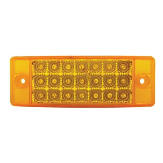 21 LED Reflector Rectangular Light (Clearance/Marker) - Amber LED/Amber Lens