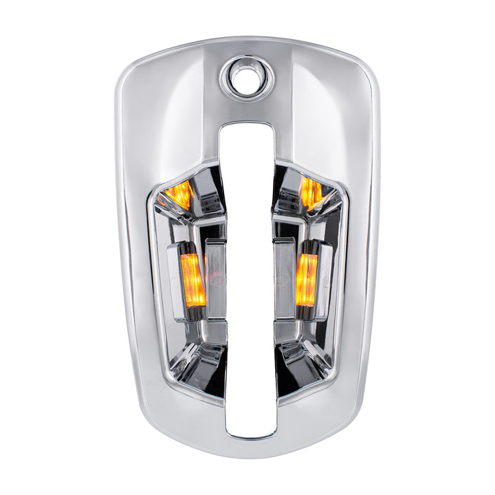 6 LED Chrome Door Handle Cover For 2018-2024 Freightliner Cascadia - Driver, Amber LED