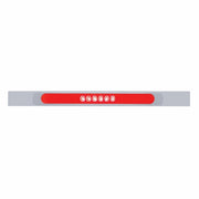 Chrome Top Mud Flap Plate With 28 LED 17" GloLight Bar & Bezel - Red LED/Red Lens (Each)