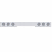 Chrome 1 Piece Rear Light Bar With Six 36 LED 4" Lights & Bezels - Red LED/Clear Lens