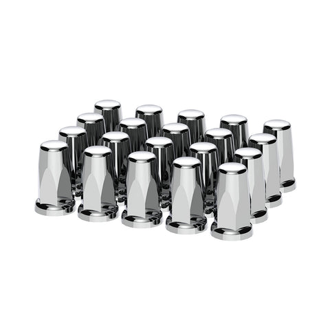 33mm X 3-1/4" Chrome Plastic Tall Nut Covers With Flange - Push-On (Box of 20)