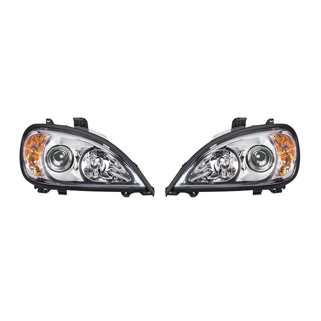 Chrome Projection Headlight Set For 2001-2020 Freightliner Columbia (Pair)