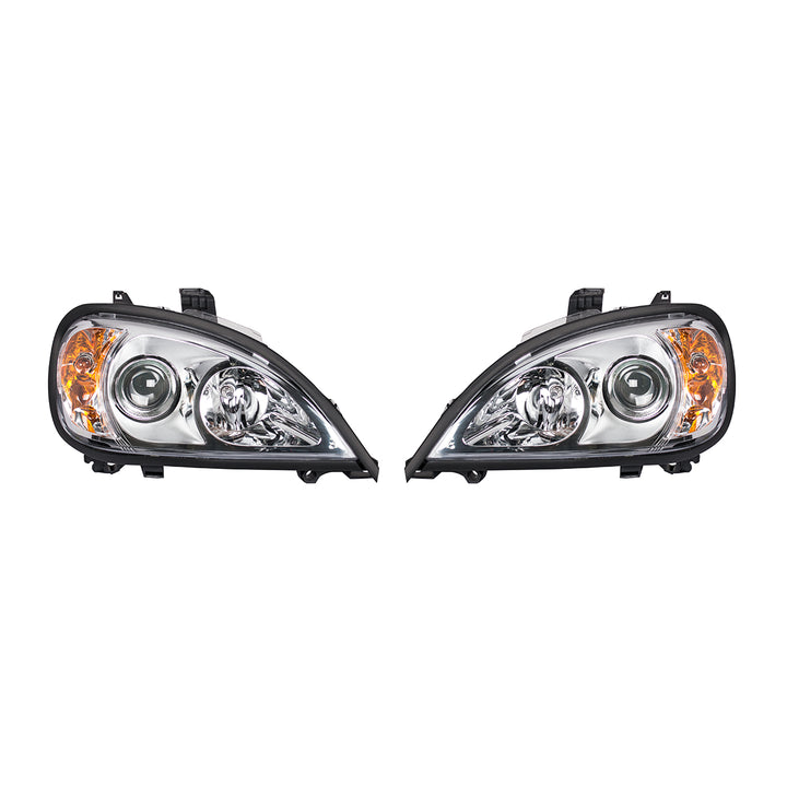 Chrome Projection Headlight Set For 2001-2020 Freightliner Columbia (Pair)