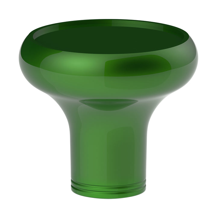 Deluxe Aluminum Screw-On Air Valve Knob With Multi-Color Glossy Trailer Sticker - Emerald Green
