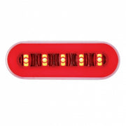 22 LED 6" Oval GloLight Kit With Divider Bar Inner Design (Stop, Turn & Tail) - Red LED/Red Insert (Each)