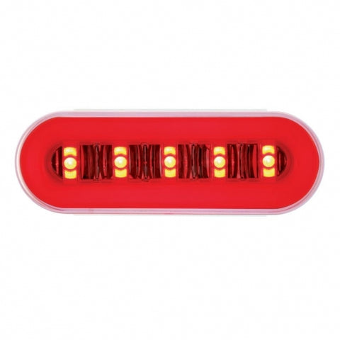22 LED 6" Oval GloLight Kit With Divider Bar Inner Design (Stop, Turn & Tail) - Red LED/Red Insert (Each)