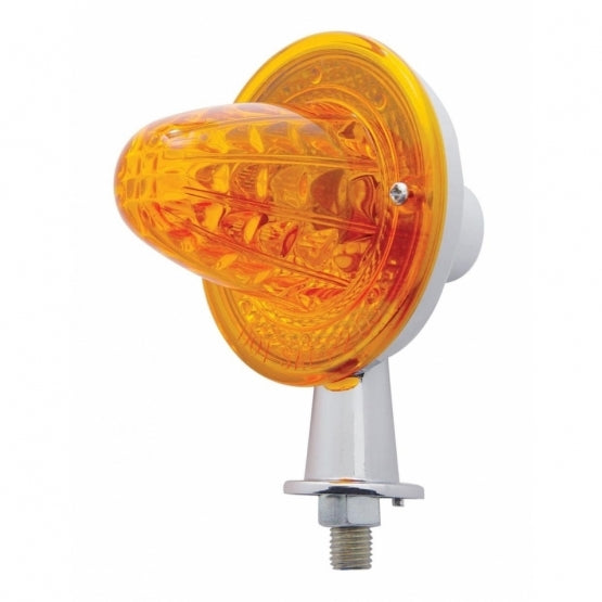 1-1/8" Arm Crystal Crystal Honda Light With Double Contact - Amber Lens