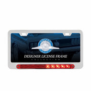 Deluxe License Plate Frame W/Split Turn Function LED Light - Chrome
