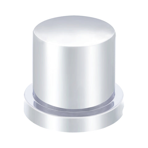 1-1/8" X 1-1/2" Chrome Plastic Flat Top Nut Cover - Push-On (Bulk)