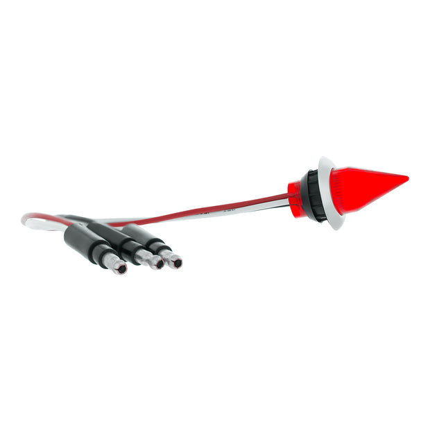 4 LED Dual Function 3/4" Mini Spike Light With SS Bezel (Clearance/Marker) - Red LED/Red Lens