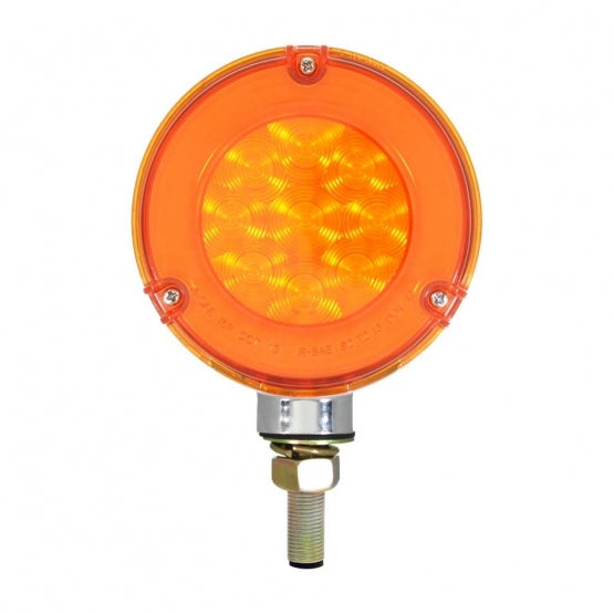 54 LED Single Stud Double Face GloLight (Turn Signal) - Amber & Red LED/Amber & Red Lens