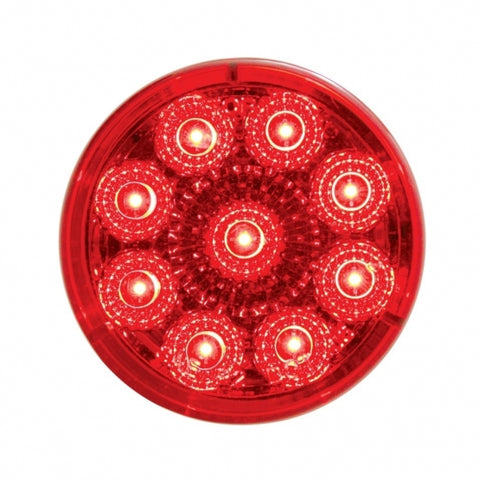 9 LED 2" Round Reflector Light (Clearance/Marker) - Red LED/Red Lens