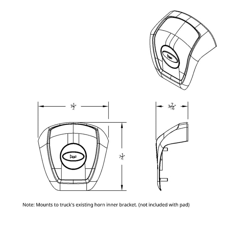Chrome Steering Wheel Horn Pad For 2012-2021 Peterbilt 579