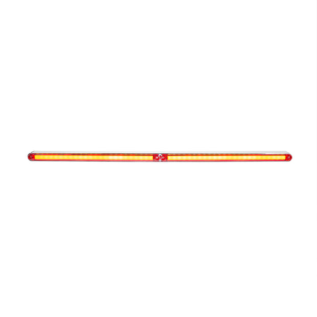 Dual 24 LED Dual Function 12" GloLight Bar With Bezel - Red LED/Red Lens