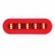 2-1/2" Bolt Pattern SS Spring Loaded Bar With 6X 22 Red LED 6" Oval GloLight & Grommet -Clear Lens (Pair)