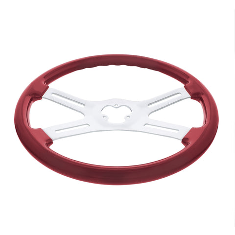 18" Vibrant Color 4 Spoke Steering Wheel - Candy Red