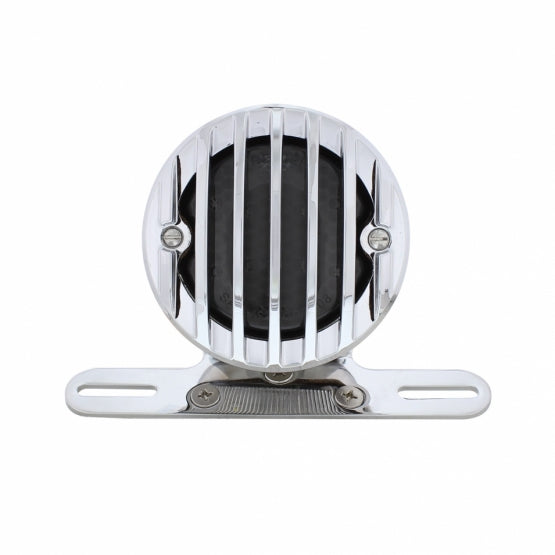 Motorcycle LED Rear Fender Tail Light With Chrome Grille Bezel - Smoke Lens