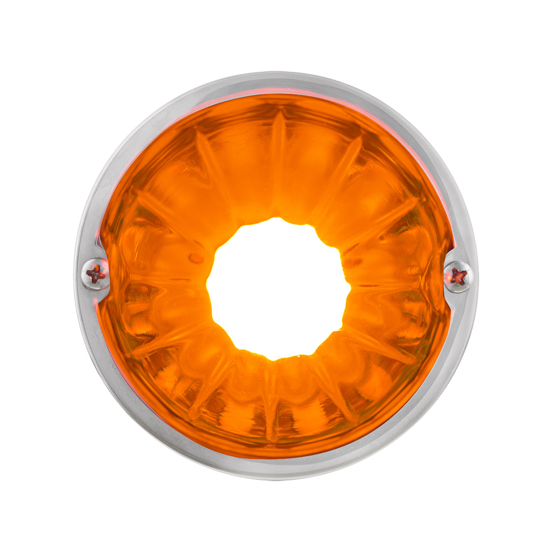 Dual Function Glass Watermelon Flush Mount Kit With LED Bulb - Amber