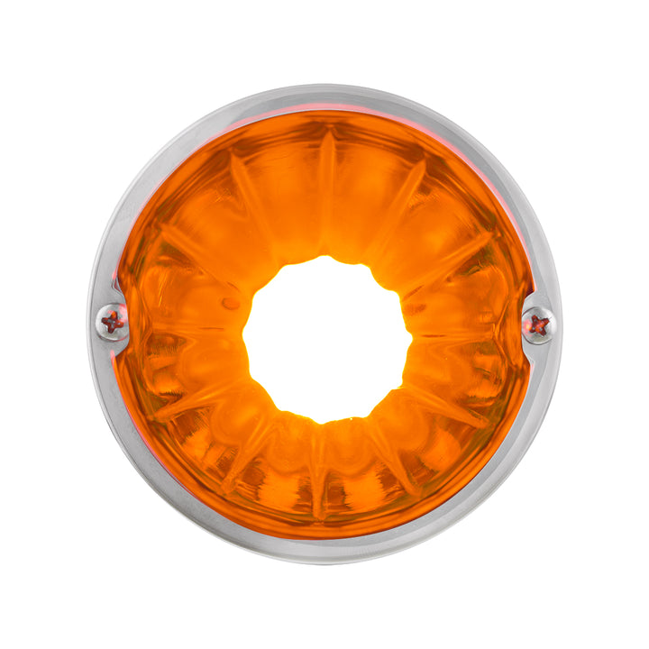 Dual Function Glass Watermelon Flush Mount Kit With LED Bulb - Amber