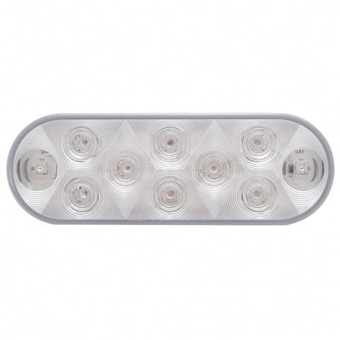 10 LED 6" Oval Turn Signal Light - Amber LED/Clear Lens
