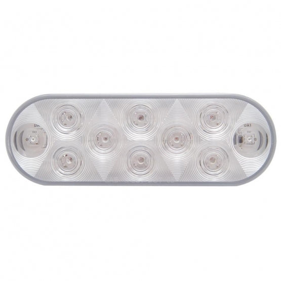 10 LED 6" Oval Turn Signal Light - Amber LED/Clear Lens