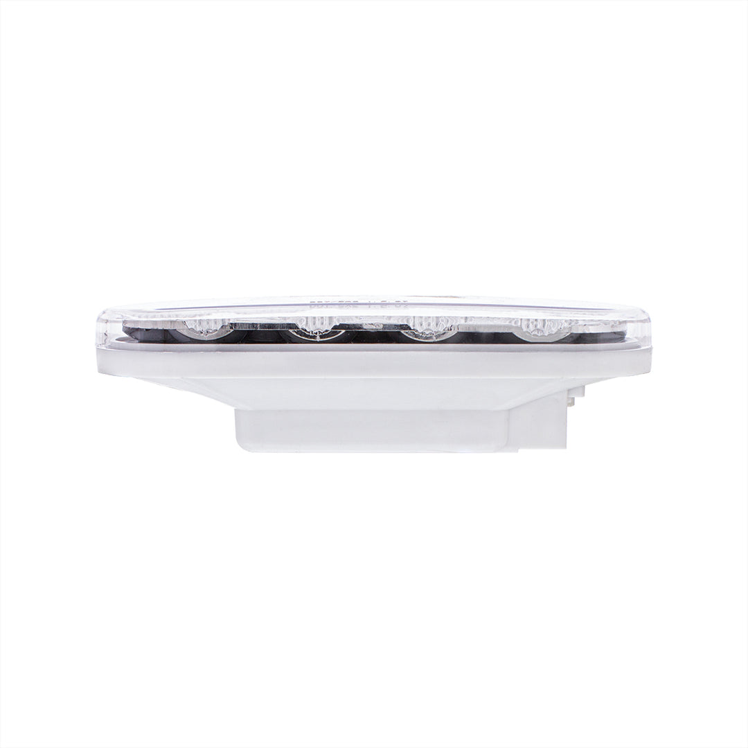 13 LED 6" Oval Double Fury Light (Stop, Turn &amp; Tail) With Warning Light - Red &amp; Amber LED/Clear Lens