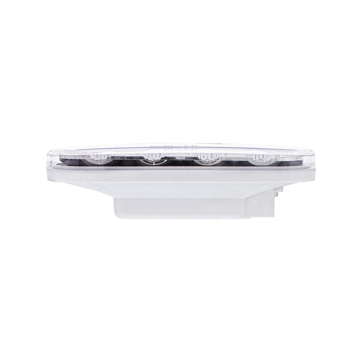 13 LED 6" Oval Double Fury Light (Stop, Turn &amp; Tail) With Warning Light - Red &amp; Amber LED/Clear Lens