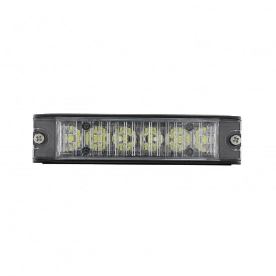 6 High Power LED Low Profile Warning Lighthead - White LED