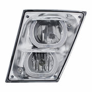 Chrome Fog/Driving Light W/White LED Light Bar For 2003-2017 Volvo VN/VNL - Driver