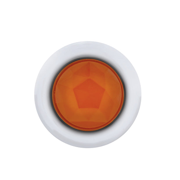 3 LED Dual Function 3/4" Mini Light (Clearance/Marker) With Faceted Crystal Lens-Amber LED/Amber Lens