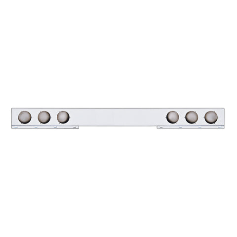 Stainless 1 Piece Rear Light Bar With Six 4" Light Cutouts