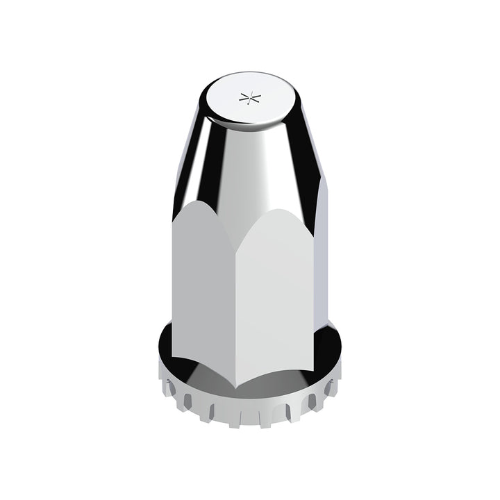 33mm X 4" Chrome Plastic Extra Tall Nut Covers With Flange - Thread-On (60-Pack)