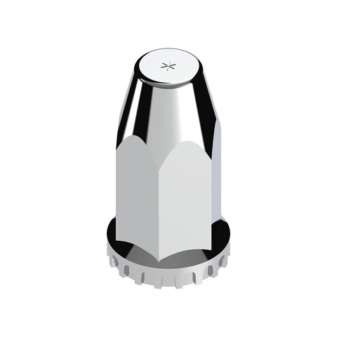 33mm X 4" Chrome Plastic Extra Tall Nut Covers With Flange - Thread-On (60-Pack)