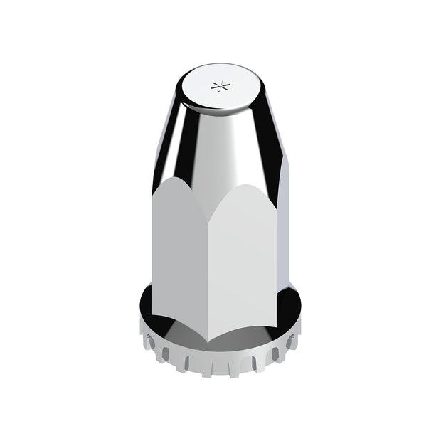 33mm X 4" Chrome Plastic Extra Tall Nut Covers With Flange - Thread-On (60-Pack)