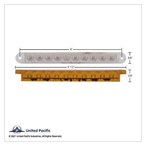 10 LED 6-1/2" Turn Signal Light Bar - Amber LED/Clear Lens