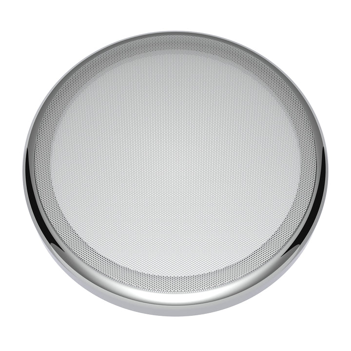 Chrome 7-¼" Round Speaker Cover For Peterbilt 389 (2008+), 388 (2008-2014), 379/378/335/330 (1995-2000), Snap-On